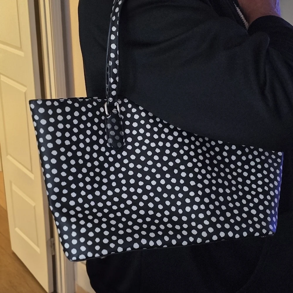 Kate Spade Black and White Polka Dot Tote Bag